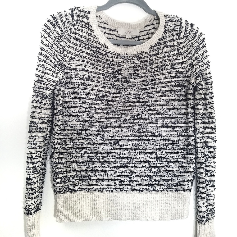 Loft | Cream And Black Sweater Size S